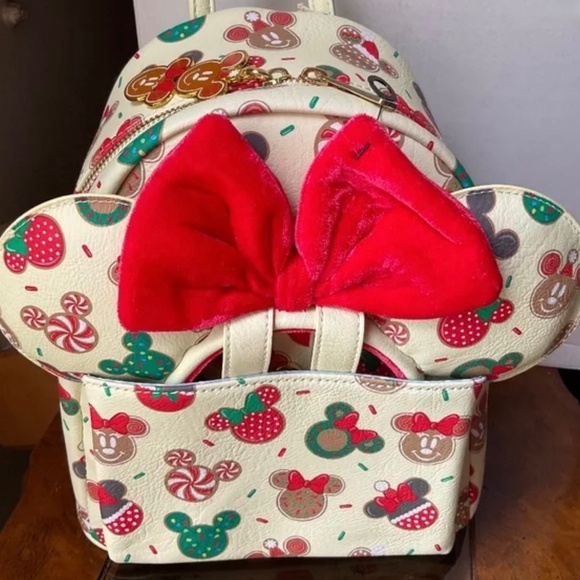 LOUNGEFLY DISNEY MINNIE MOUSE SET WITH EARS .NWT - Picture 1 of 4
